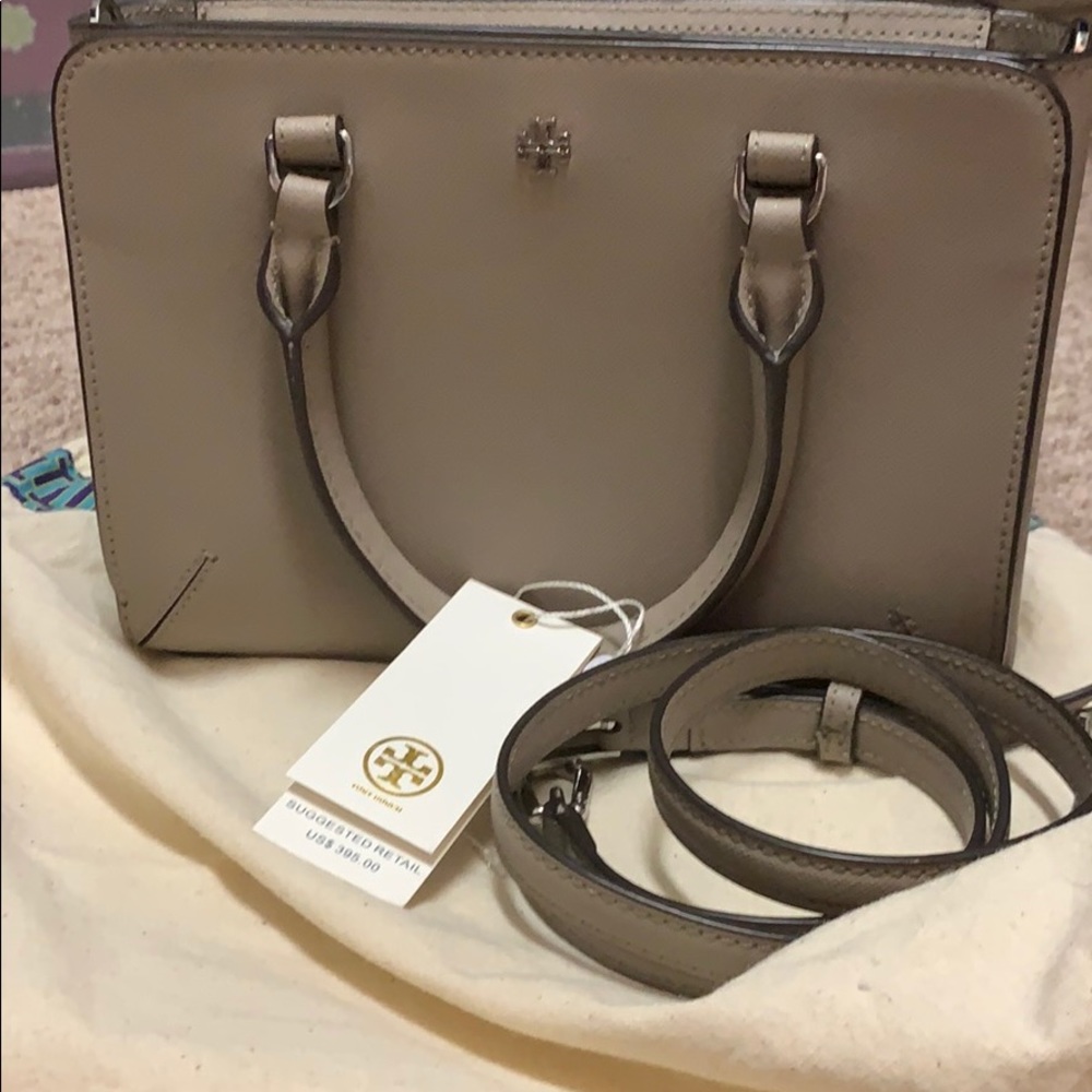 Tory Burch Robinson Micro ZIP Tote - French Gray